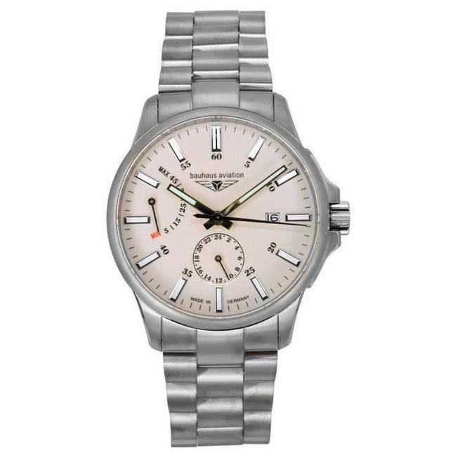 Bauhaus Aviation Titanium Full Luminous Beige Dial Automatic 2860M5 100M Men's Watch