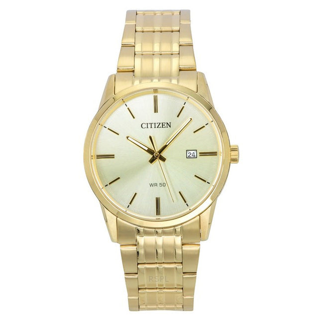 Citizen Gold Tone Stainless Steel Champagne Dial Quartz BI5002-57P Men's Watch