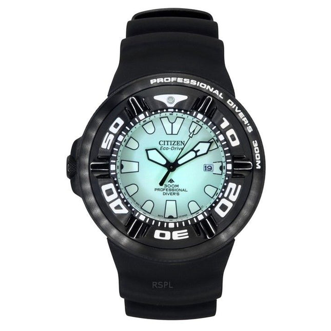 Citizen Promaster PU Strap Green Dial Eco-Drive Divers BJ8055-04X 300M Mens Watch