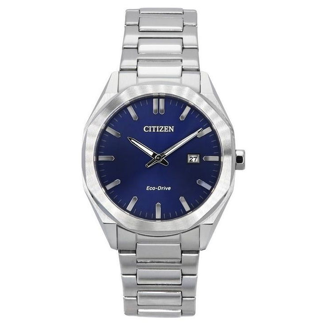 Citizen Eco-Drive Stainless Steel Dark Blue Dial BM7600-81L 100M Men's Watch