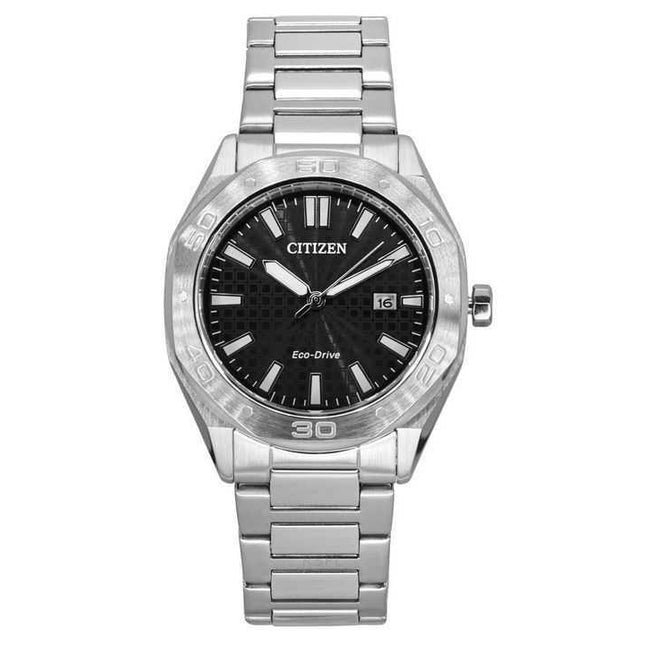 Citizen Eco-Drive Stainless Steel Black Dial BM7630-80E 100M Men's Watch