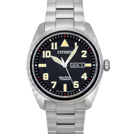 Citizen Garrison Super Titanium Black Dial Eco Drive BM8560-88E 100M Men's Watch