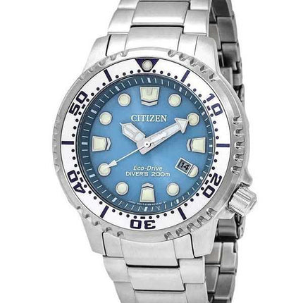 Citizen Promaster Dive Stainless Steel Light Blue Dial Eco-Drive Diver's BN0165-55L 200M Men's Watch
