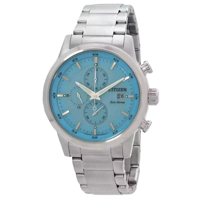 Citizen Chronograph Stainless Steel Blue Dial Eco-Drive CA0748-80L 100M Men's Watch
