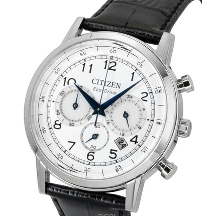 Citizen Eco-Drive Chronograph Leather Strap White Dial CA4630-02A Men's Watch