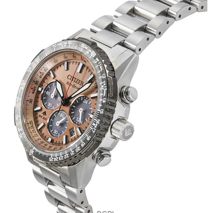 Citizen Promaster Sky Chronograph Stainless Steel Brown Dial Eco-Drive Diver's CA4664-60X 200M Men's Watch