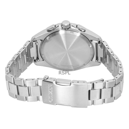 Citizen Sport Luxury Chronograph Stainless Steel Light Blue Dial Eco-Drive CA4680-55L 100M Men's Watch