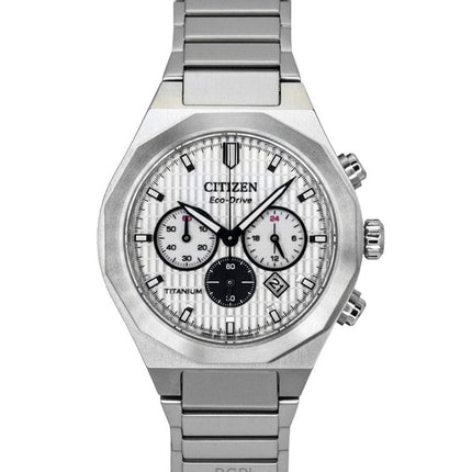 Citizen Zenshin Chronograph Super Titanium White Dial Eco-Drive CA4690-51A 100M Men's Watch