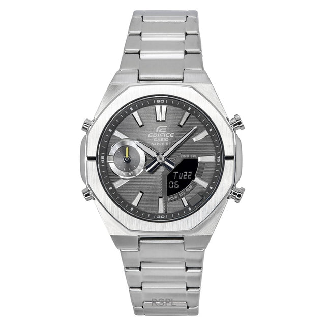 Casio Edifice Analog Digital Smartphone Link Stainless Steel Grey Dial Quartz ECB-S10D-8A 100M Men's Watch