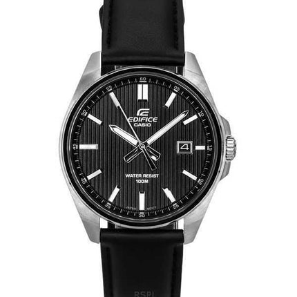 Casio Edifice Analog Tough Leather Strap Black Dial Quartz EFV-150L-1A 100M Men's Watch