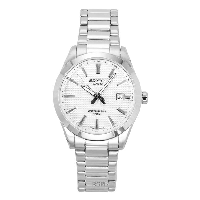 Casio Edifice Analog Stainless Steel White Dial Quartz EFV-160D-7A 100M Men's Watch