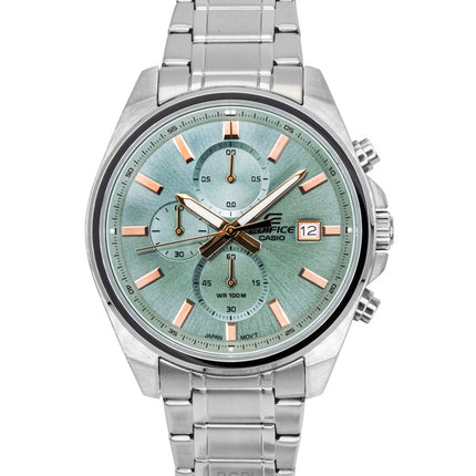 Casio Edifice Analog Standard Chronograph Stainless Steel Green Dial Quartz EFV-610DE-3A 100M Men's Watch