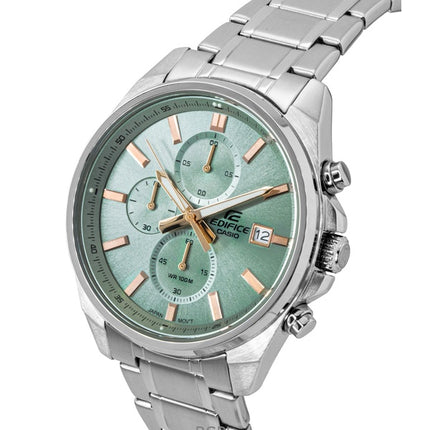 Casio Edifice Analog Standard Chronograph Stainless Steel Green Dial Quartz EFV-610DE-3A 100M Men's Watch