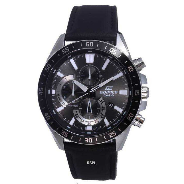 Casio Edifice Chronograph Analog Leather Quartz EFV-620L-1AV EFV620L-1 100M Men's Watch