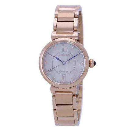 Citizen L Series Diamond Accent Rose Gold Stainless Steel Mother Of Pearl Dial Eco-Drive EM1073-85Y Women's Watch