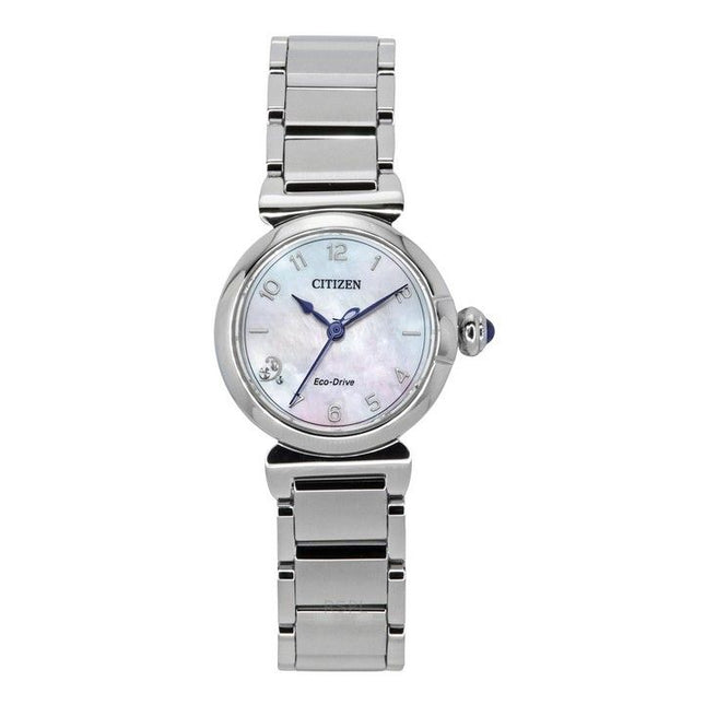 Citizen L Mae Diamond Accents Stainless Steel Mother Of Pearl Dial Eco-Drive EM1130-83D Womens Watch