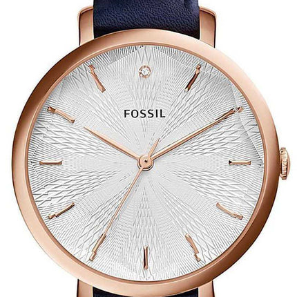 Fossil Incandesa Navy Blue Leather Strap Diamond Accent ES3864 Womens Watch