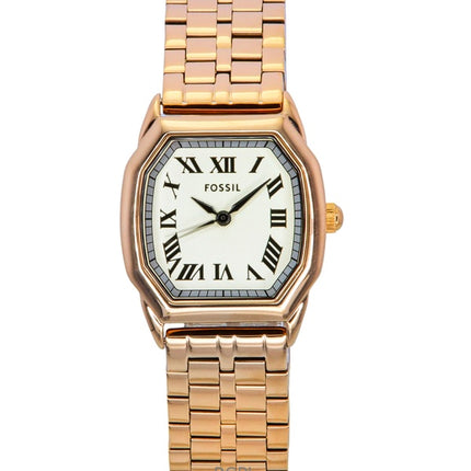 Fossil Harlow Rose Gold Tone Stainless Steel Cream Dial Quartz ES5386 Women's Watch