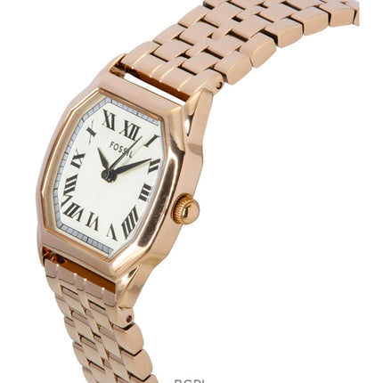 Fossil Harlow Rose Gold Tone Stainless Steel Cream Dial Quartz ES5386 Women's Watch