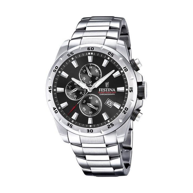 Festina Sport Chronograph Stainless Steel Black Dial Quartz F20463-4 100M Mens Watch