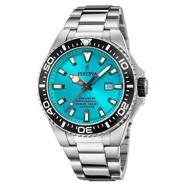 Festina Diver Stainless Steel Turquoise Dial Quartz F20663-5 200M Mens Watch