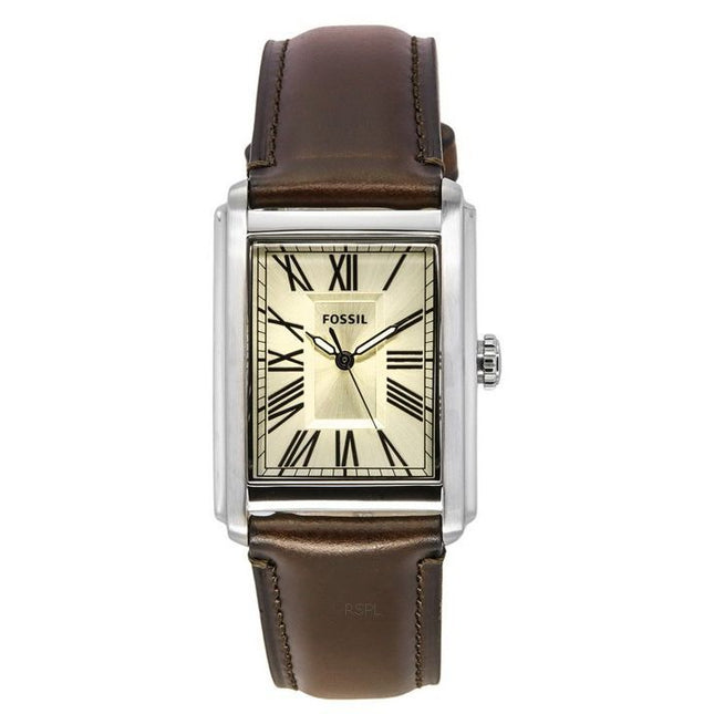 Fossil Carraway Leather Strap Cream Dial Quartz FS6012 Men's Watch