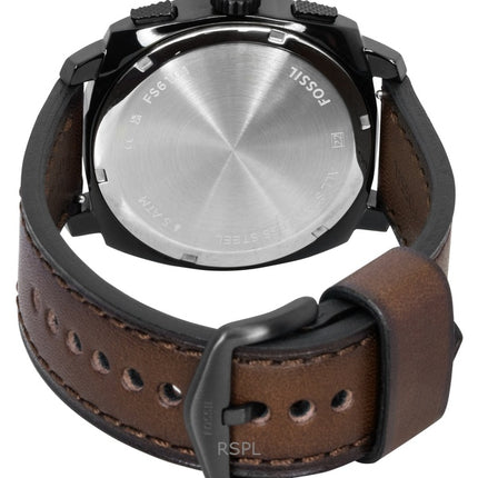 Fossil Machine Chronograph Leather Strap Brown Dial Quartz FS6101 Men's Watch