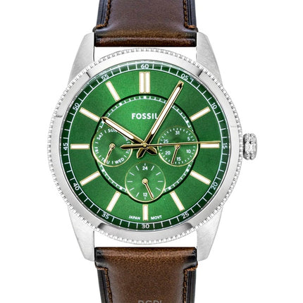 Fossil Pearson Multifunction Leather Strap Green Dial Quartz FS6137 Men's Watch