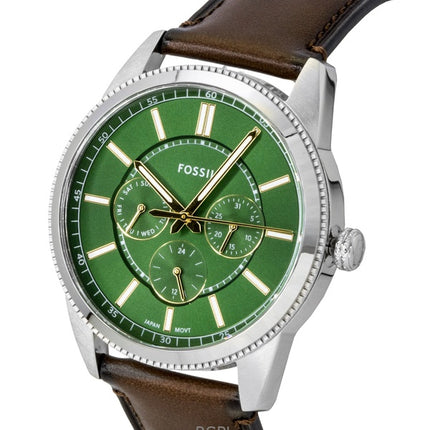 Fossil Pearson Multifunction Leather Strap Green Dial Quartz FS6137 Men's Watch