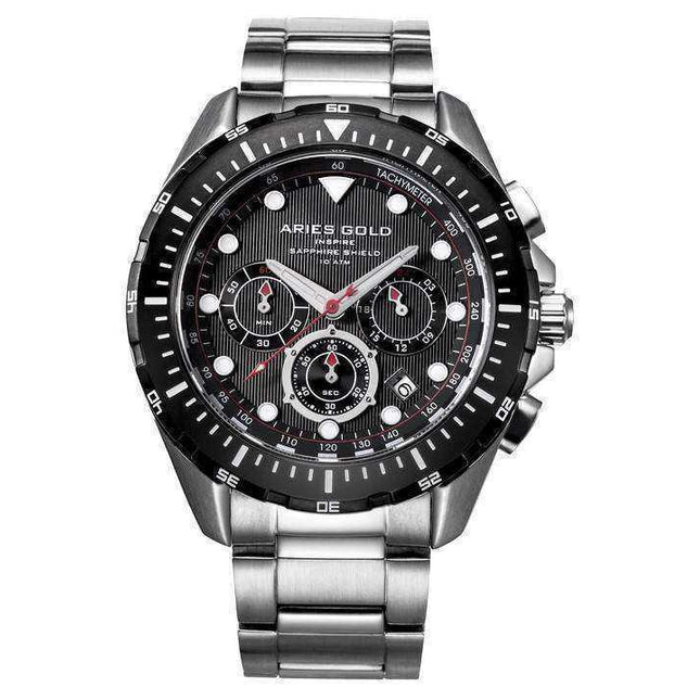 Aries Gold Inspire Atlantic Chronograph Quartz G 7002 SBK-BK Men's Watch