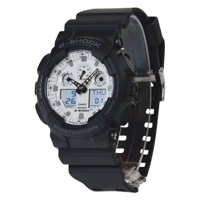 Casio G-Shock Analog Digital Resin Strap White Dial Quartz GA-100WD-1A 200M Men's Watch