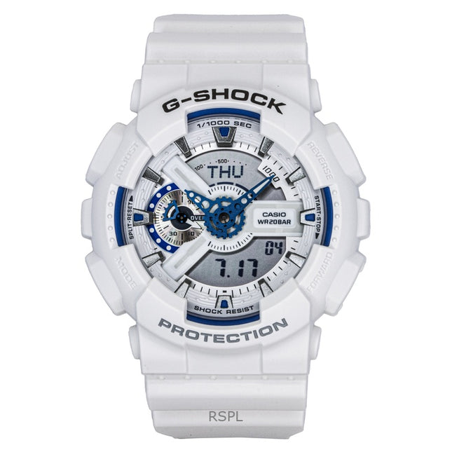 Casio G-Shock Analog Digital Resin Strap White Dial Quartz GA-110HDS-7A 200M Men's Watch