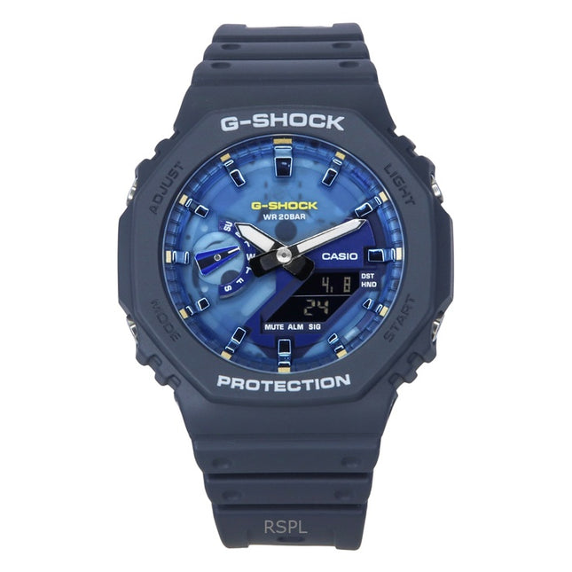 Casio G-Shock Analog Digital Bio-Based Resin Strap Blue Dial Quartz GA-2100AS-2A 200M Men's Watch