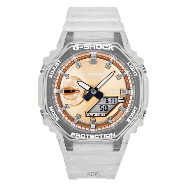 Casio G-Shock Analog Digital Resin Strap Bronze Dial Quartz GA-2100BM-7A5 200M Unisex Watch