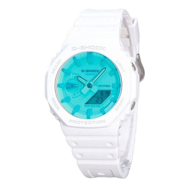 Casio G-Shock Analog Digital White Resin Strap Multicolor Dial Quartz GA-2100TL-7A 200M Men's Watch