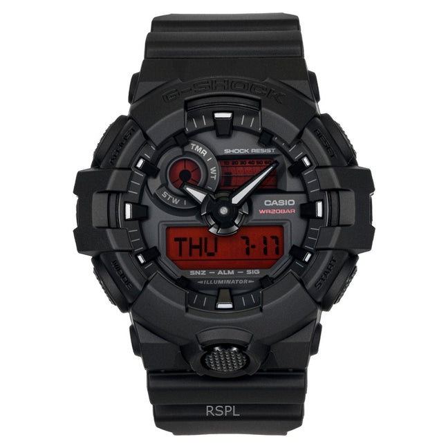 Casio G-Shock Analog Digital Resin Strap Black Dial Quartz GA-700BBR-1A 200M Men's Watch