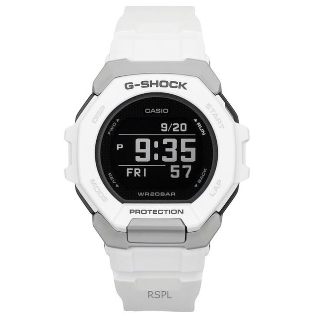 Casio G-Shock G-Squad Digital Smartphone Link White Bio-Based Resin Quartz GBD-300-7 200M Men's Watch