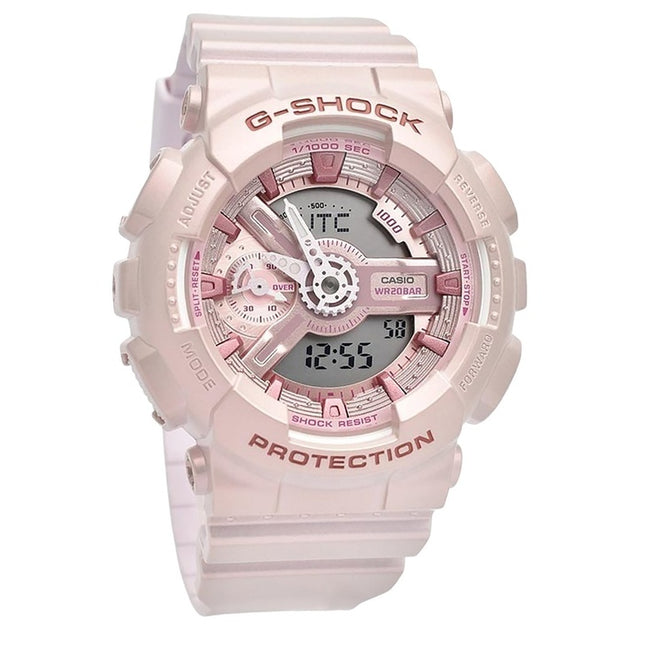 Casio G-Shock Analog Digital Bio-Based Resin Pink Dial Quartz GMA-S110ST-4A 200M Women's Watch