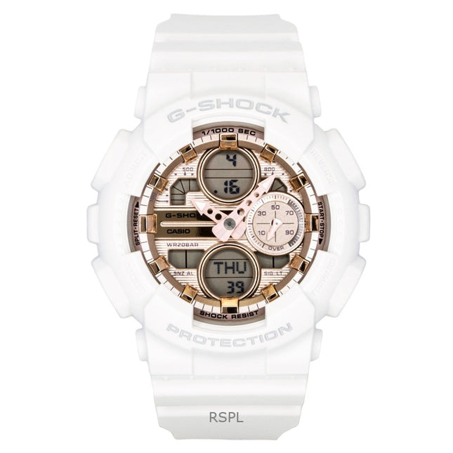 Casio G-Shock Analog Digital Bio-Based Resin Rose Gold Dial Quartz GMA-S140PG-7A 200M Women's Watch