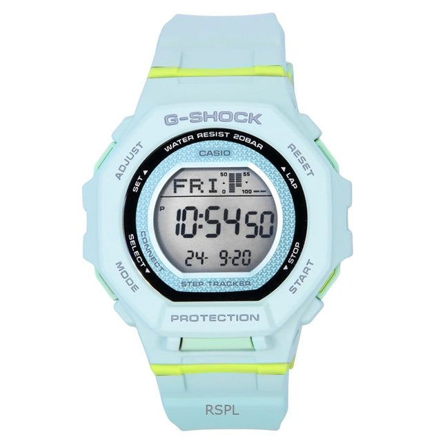 Casio G-Shock G-Squad Digital Smartphone Link Pale Green Bio-Based Resin Quartz GMD-B300-3 200M Women's Watch