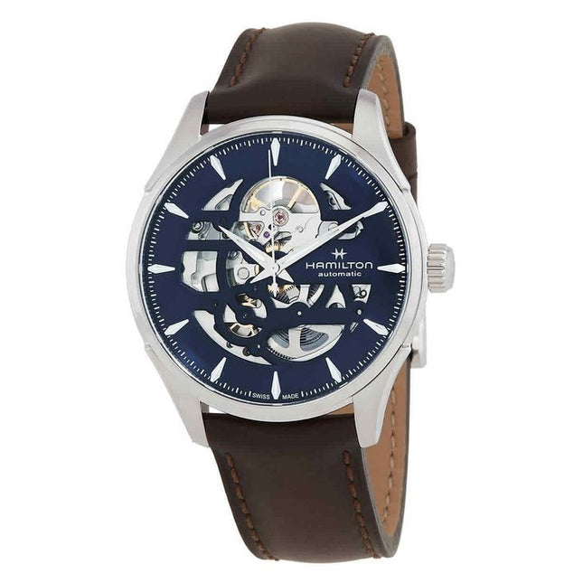 Hamilton Jazzmaster Skeleton Leather Strap Blue Dial Automatic H42535541 Men's Watch