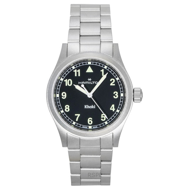 Hamilton Khaki Field Stainless Steel Black Dial Quartz H69401130 Men's Watch