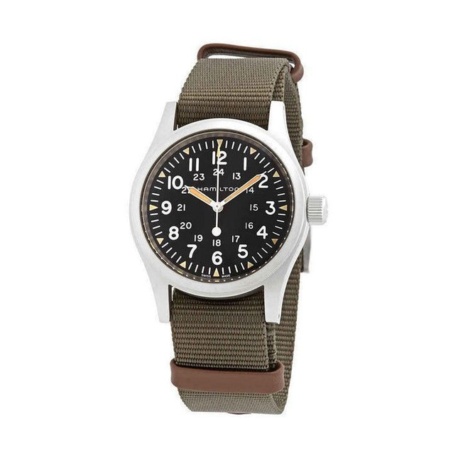 Hamilton Khaki Field Green Nylon Strap Black Dial Mechanical H69439931 Men's Watch