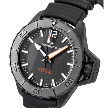 Hamilton Khaki Frogman Rubber Strap Black Dial Automatic Diver's H77855330 300M Men's Watch