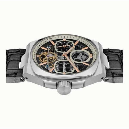 Ingersoll The Spirit Moon Phase Leather Strap Black Skeleton Dial Automatic I15801 Men's Watch