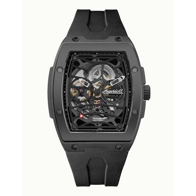 Ingersoll The Rim Polyurethane Strap Black Skeleton Dial Automatic I16201 Men's Watch