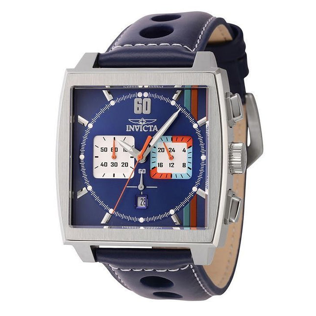 Invicta S1 Rally Chronograph GMT Leather Strap Multicolor Dial Quartz 44299 100M Men's Watch