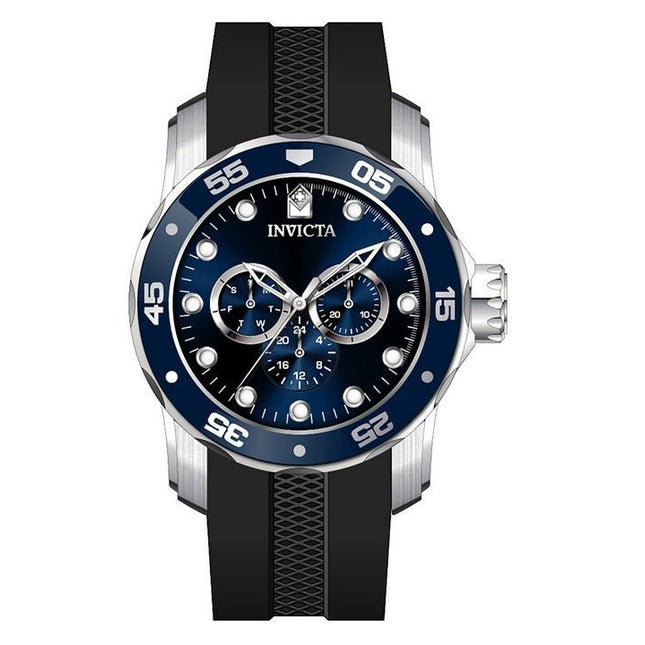 Invicta Pro Diver Scuba GMT Silicone Strap Blue Dial Quartz 45722 100M Men's Watch