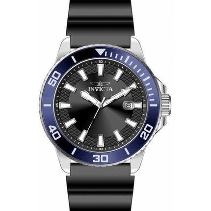 Invicta Pro Diver Silicone Strap Black Dial Quartz 46089 Men's Watch