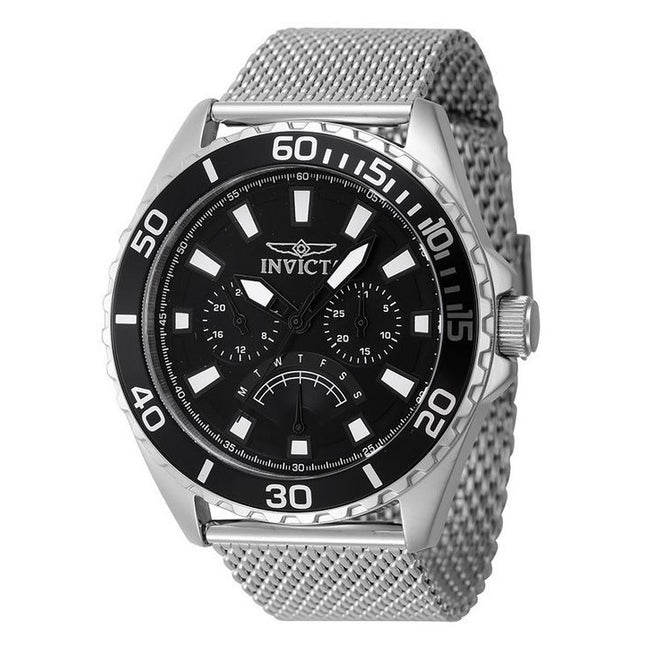 Invicta Pro Diver Retrograde GMT Stainless Steel Black Dial Quartz 46907 Men's Watch